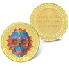 Affirmation AA Sobriety Coin - Colorful Skull Flower One Day