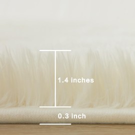 Andency 8x10 Shag Area Rug for Living Room, Cream Soft Fuzzy Plush Indoor Carpets for Bedroom, Non Skid Fluffy Faux Fur Rug for Room