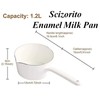 Scizorito 1.2L Enamel Milk Pan, Nonstick Milk Pot with Pour