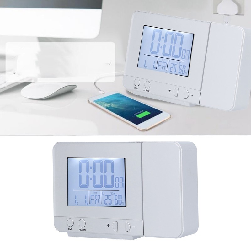 180° Rotation Projection Alarm Clock USB Powered LED Digital Clock