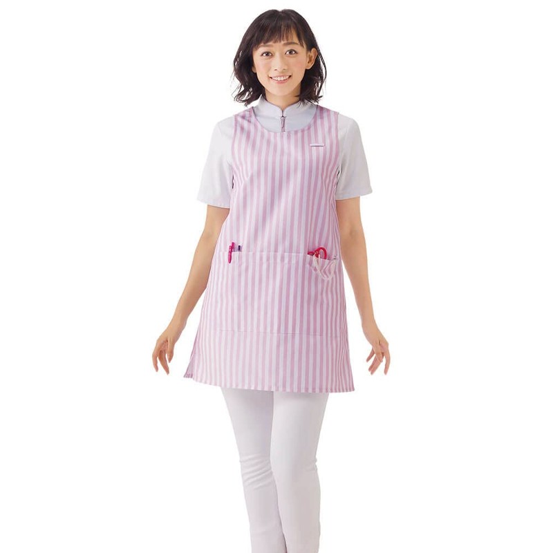 Nursley New Striped Apron (Tunic Style), Back Pocket, Women's, Men's,