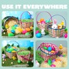 JOYIN 2 Pcs Easter Bamboo Plaid Basket, Blue & Pink