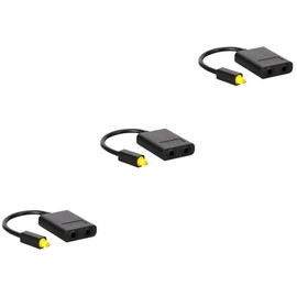 Gatuida 3pcs Digital Optical Audio Splitter Black Optic Converter for Dual Output Plated Terminals for Home Theater Tv and Audio Devices