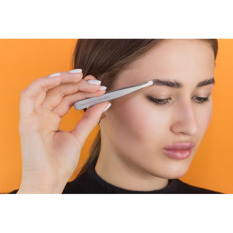 STALEKS PRO Expert 10/4 Precise Stainless Steel Eyebrow Tweezer