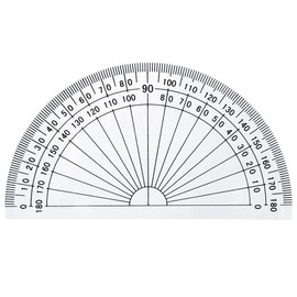 Plastic Protractor for Angle Measurement Student Math 180 Degrees, 4 Inches, Clear, 10 Pack
