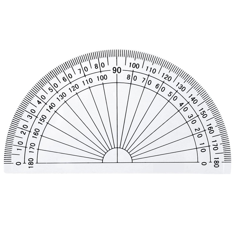 Plastic Protractor for Angle Measurement Student Math 180 Degrees, 4