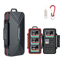 PROfezzion 36 Slot SD Card Holder, Anti-Shock Memory Card Carrying Case Protective Storage Box for 12 SD+18 Micro SD/TF Cards+6 CF Compact Flash Cards (36 Slots)