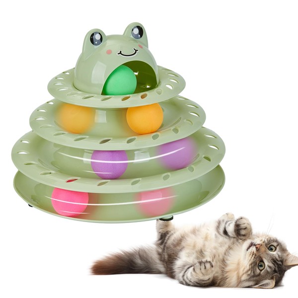 Kexkyo 4 Level Turntable Interactive Cat Toys for Indoor Cats