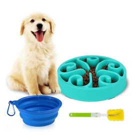 Tazón de Comida Lenta para Perro Interactivo Antideslizante Viene con Viaje Gratuito Fuente Lento del Alimentador Animal Doméstico Plato Bloat No Tóxico Stop Interactive Dog Feed Bowl Agua Diversión