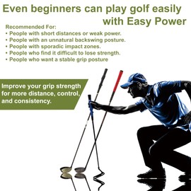 Easy Power Golf Club Grip Strength Trainer, Improve posture, strength, distance, control For Hitter, Non-Slip, Silicon, Right-Handed (Orange)