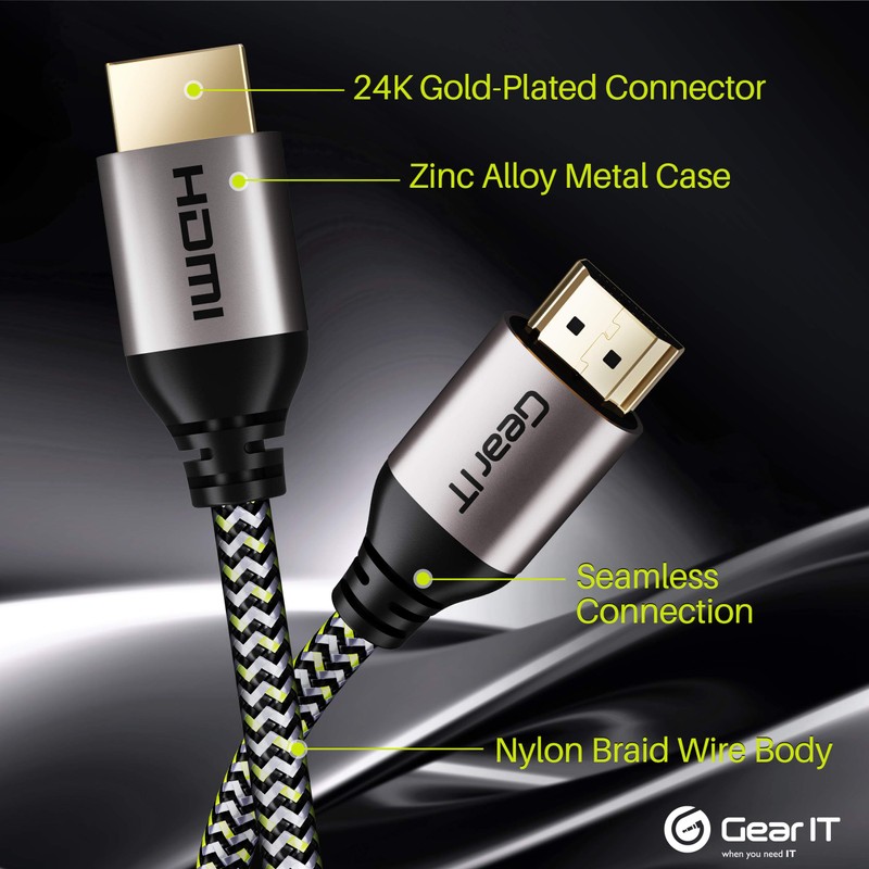 GearIT HDMI Cable (1-Pack / 25ft / 7.6m) High-Speed HDMI