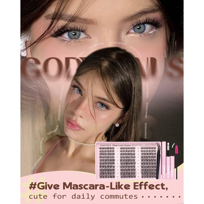 Goddvenus Wispy Lash Clusters Kit Mascara-like Natural Eyelash Clusters Lashes