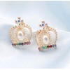 Flairs New York Drop Dangle Earrings Set (Multicolored Crown Pearl,