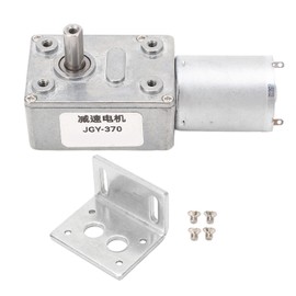 Gear Motor 4‑25kg·cm 12mm Shaft Self Locking Reversible DC 24V Worm Gear Motor with Mounting Base 30RPM