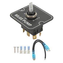 Bilge Pump Control Switch Aluminum Lighted Automatic Off Manual Panel Switch for Boat Marine 12/24V