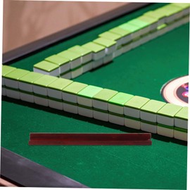 Parliky 4pcs Mahjong Tile Ruler Mexican Train Dominoes Trays Mahjong Racks with Pushers Mexican Train Accessories Domino Racks Mah Jong Pushers Mahjong DIY Tile Push Game Wood Light Brown