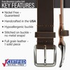 Nickel Smart Roan Mountain Brown Leather Belt - 40"