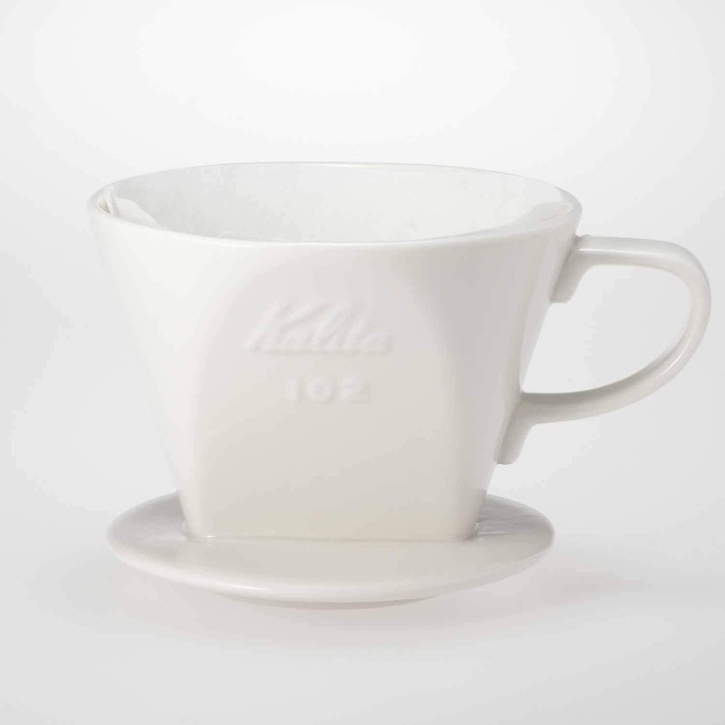 Kalita 102-Roto #02001 Ceramic Coffee Dripper, For 2-4 People, White,
