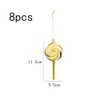Herzwild 8 x Christmas Tree Decorations Candy Canes Lollipop Gold