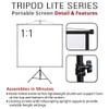 Akia Screens 57 inch Portable Projector Screen with Tripod Stand