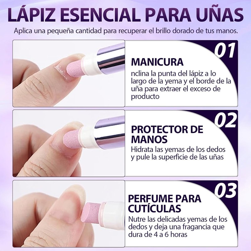 GWMWON 3PCS Lápiz for ei Cuidado de las Uñas, Pluma