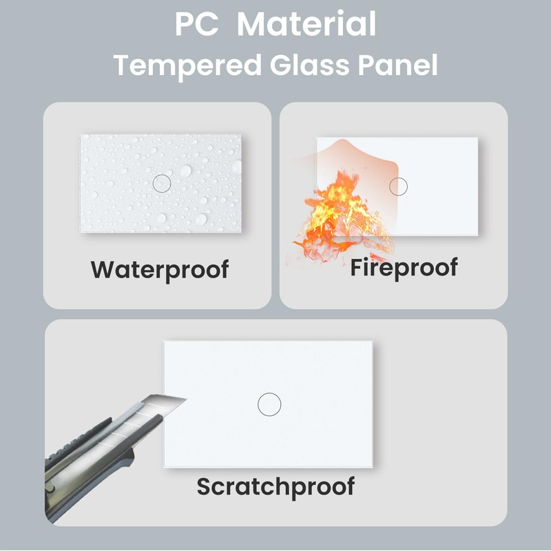 LOUYSGEN Light Switch No Neutral Wire,Wireless Light Switch No WiFi,Tempered