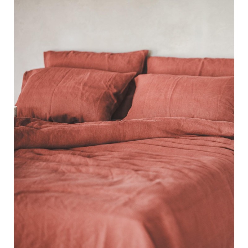 Ger3as Linen Bed Sheet without Rubber, 100% Stonewashed, Natural Linen