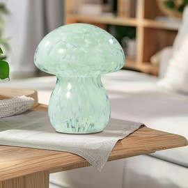 Naboher Mushroom Table lamp, Small Bedside Table lamp, 6.1 inches, Mushroom Decoration Cute mini Atmosphere lamp Home Decoration, Suitable for Bedroom, Living Room, Children's Room-Light Green