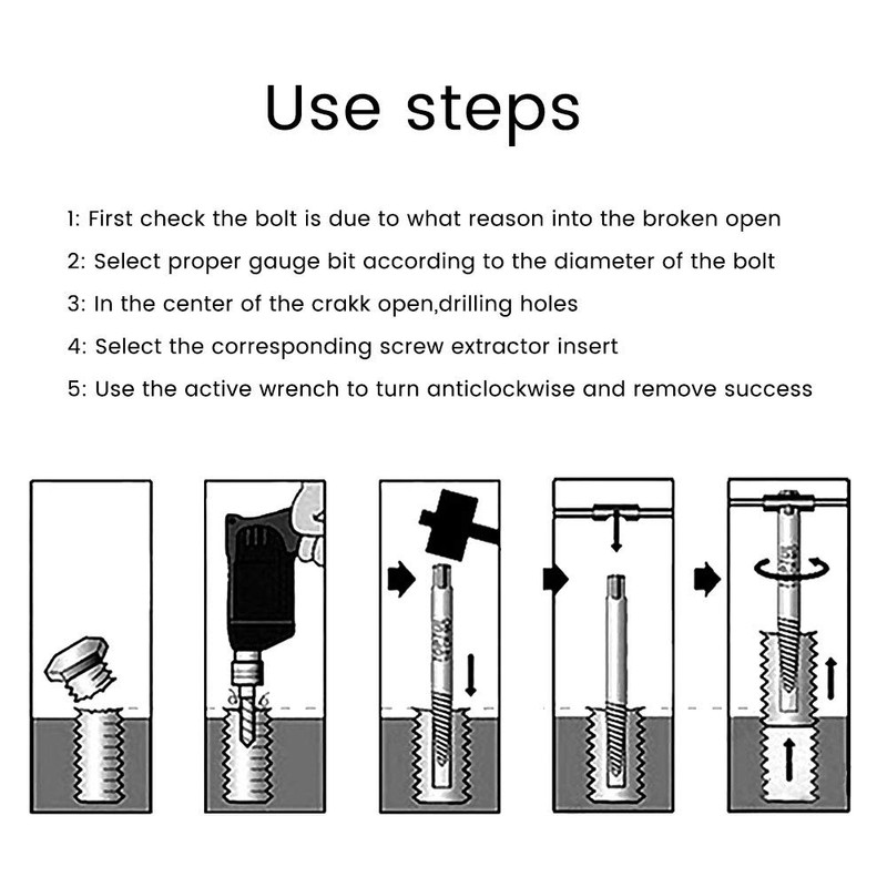 Keyohome 10PCS Screw Extractor and Left Hand Cobalt Drill Bit
