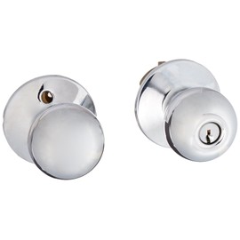 Schlage F80-ORB Orbit Storeroom Door Knob Set, Polished Chrome