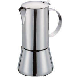 Cilio Aida Polished Stainless Steel Stovetop Espresso Maker - 2-Cup Coffee Maker - Espresso Machine Alternative