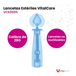 VitalCare Lancetas Universales con 100 Piezas Azules Vitalchek