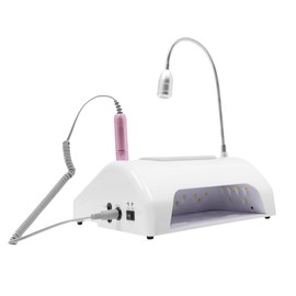 5 in 1 Nail Vacuum Cleaner 30000rpm 6w Nail Dust Collector Vacuum Multifunction Nail Art Machine UV LED Nail Lamp for Nails Manicure for Lighting, Polishing, Curing, Suction, And Hand Cushion