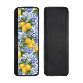 Cotsena Bright Lemon Porcelain Refrigerator Door Handle Covers Set of 2 Washable Kitchen Appliance Handle Covers Protector for Fridge Microwave Stove Oven Dishwasher