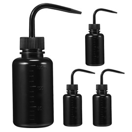 FOMIYES 4Pcs Black 150ML Squeeze Wash Bottles | Portable Plastic Dispenser Bottles for Eyelash Cleaning, Tattoo Washing, Gardening, Travel, and Daily Use
