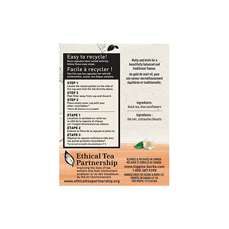 Higgins & Burke Orange Pekoe Tea Real Cup Capsule, Compatible