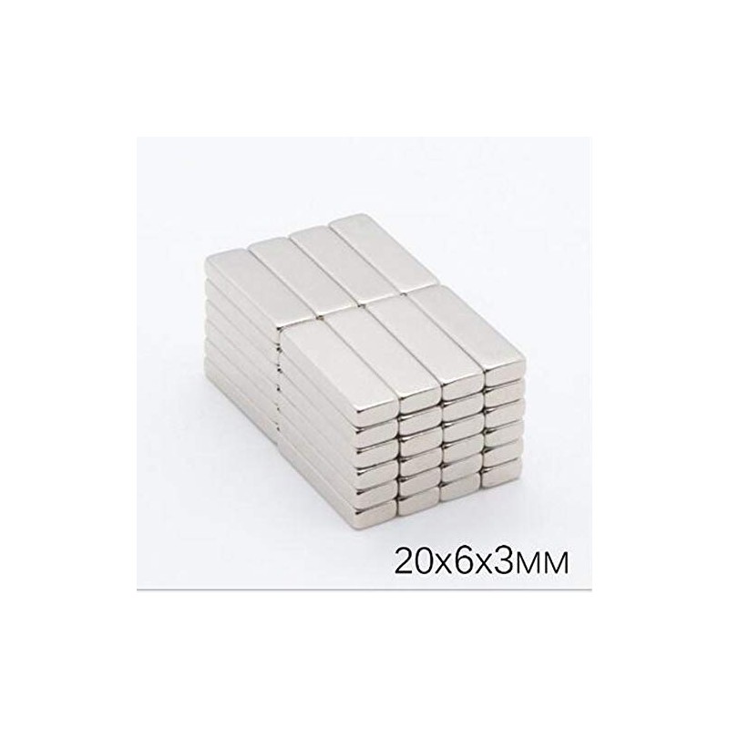 RUTILISM 20 Pc 20x6x3mm refrigerator square magnet for work or