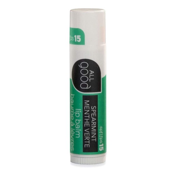 All good Lip Balm (CS) Sunscreen Spearmint, 0.1 oz (4.25 g), Natural Type 1