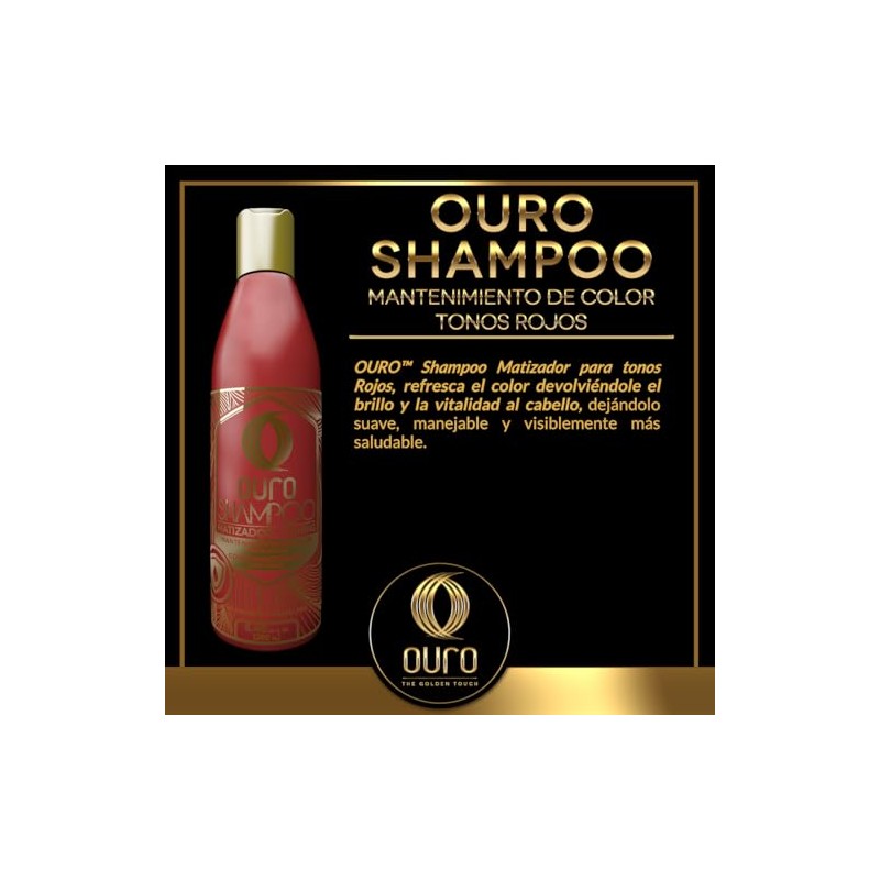 Ouro SHAMPOO Matizador ROJO 250 ml.