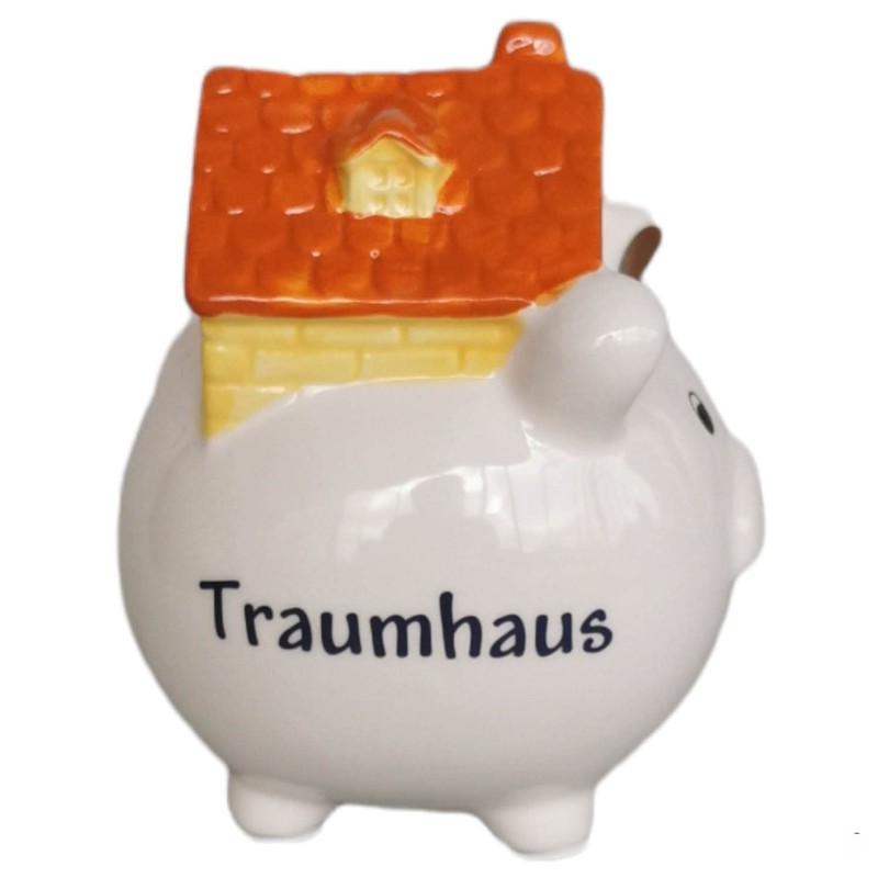 Piggy Bank Dream House Ceramic White 14.5 cm Gift New