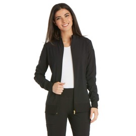 Cherokee iFlex CK303 Zip Front Warm-Up Jacket Black XS