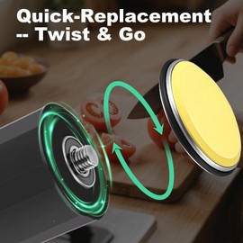 4-Replacement Grinding Discs for WANTTIK Rolling Knife Sharpener Kit, #400 Diamond, #1000 & #3000 Fine, #6000 Finer Disc for Kitchen Knives and Outdoor Use