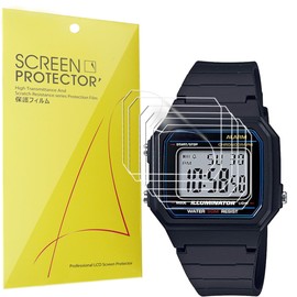 F108WH Screen Protector, [6 Pack] Lamshaw Full Coverage TPU Clear Film Compatible for Ca-sio F105W, F108WH, W-217H, W218H, W800HG, AE1200WH, AE1300WH, A158W, A168WA, A700, LA20WH, LA670WGA, MW600F, DW5600E, GWM5610 Watch (6 Pack, For W-217H watch)