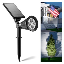 FALOVE Solar Spot Lights Outdoor Waterproof for Flag, Palm Tree, Pole, Sign, Statue, Mailbox, Bright LED Outside Landscape Flood Spotlights for Accent Uplighting Yard, Garden, House, Backyard, Patio
