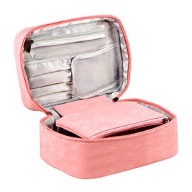 EXERZ Cosmetic Bag/Makeup Bag with a Detachable Pouch - Vanity Case/Toiletry Organiser - Portable Travel Storage Bag - Water Resistant (Pink)