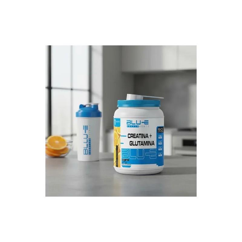 Creatina + Glutamina Blu-e 1kg 50 Servicios Varios Sabores