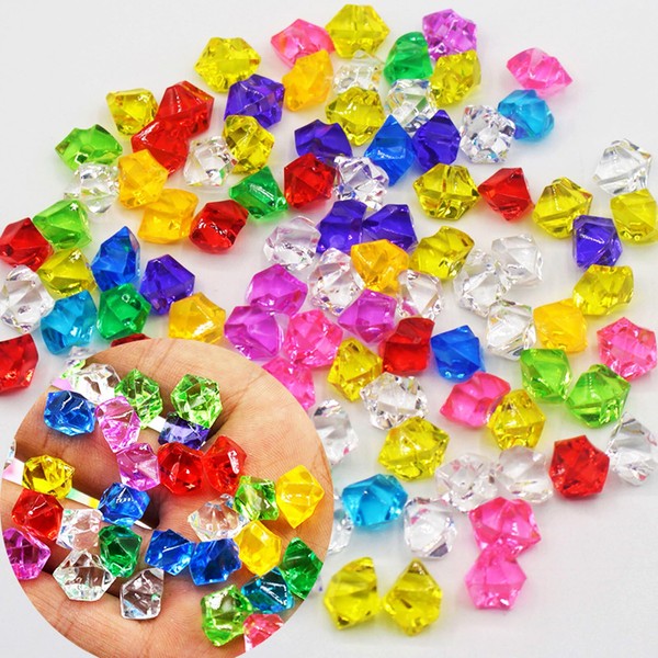 Lunyloer Acrylic Diamonds, Colourful, Pack of 400 Diamonds, Children, Acrylic