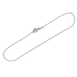 NKlaus Anklet 925 Sterling Silver 24.5 cm Designer Chain Women's Fine Anklet 12793, Sterling Silver, No gemstone