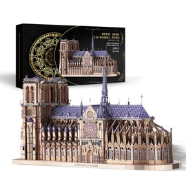 Piececool 3D Puzzle Metal Notre Dame de Paris Model Kits for Adult to Build, DIY 3D Puzzles Adult Advanced Artworks,Ideal Christmas and Birthday Gift