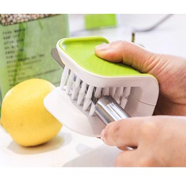 Lucky Shop1234 - Limpiador de cuchillos y cubiertos con cerdas verdes, antideslizante para lavar en la cocina